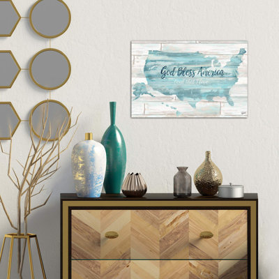 God Bless America USA Map by God Bless America USA Map - No Frame Painting on Canvas