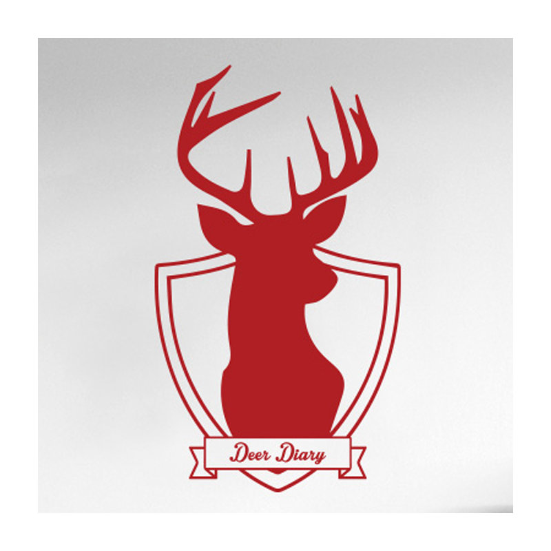 Animals Wall Decal, Dark Red, Large