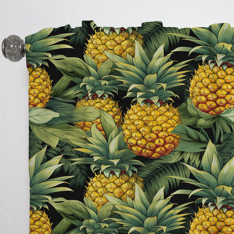 Pineapple Delight - motif tropical V - Rideau floral - Velours obscurcissant - 1 panneau, L 52 po x L 90 po