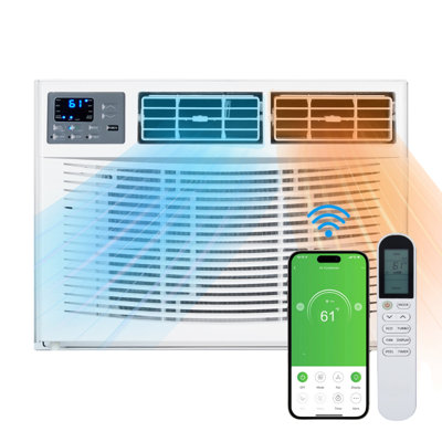Winado 12000 BTU Wi-Fi Connected Window Air Conditioner for 550 Square Feet with Heater
