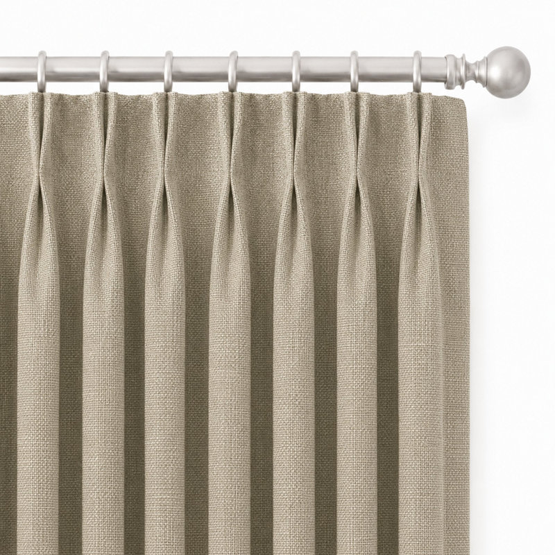 Lennon Fabric | Solid Linen Blend Fabric | Color Beige, Beige