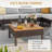 Outdoor 6-Person L-Shaped Metal Seating Group With Cushions-2129168774