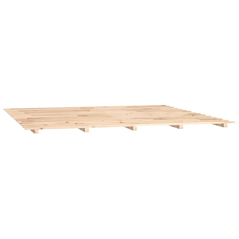 Lilyrae Solid Wood Bed, Natural, European Kingsize 160 x 200 cm