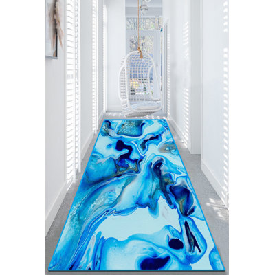 Luxurious Hall Carpet, 3.3 x 4.9 Feet, 100% Polyester, 0.4 in Pile Height | Antibacterial, Non-Slip Underside, Machine Washable | Perfect for Entryways & Living Rooms, Durable & Easy to Maintain