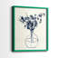 Vase floral indigo I - impression encadrée de qualité supérieure - prêt à être accroché - aucun clou requis - aucun clou requis-2056381510-2056381496
