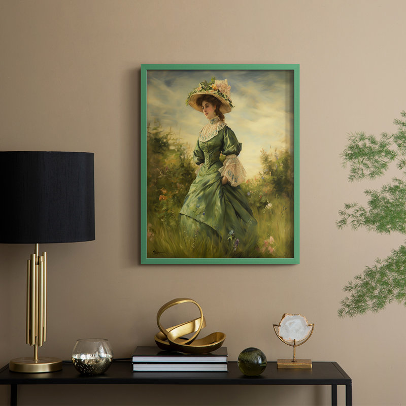 «WOMEN Series Dccxxxxi», reproduction encadrée - bois massif, H 11 po x l 9 po, Vert