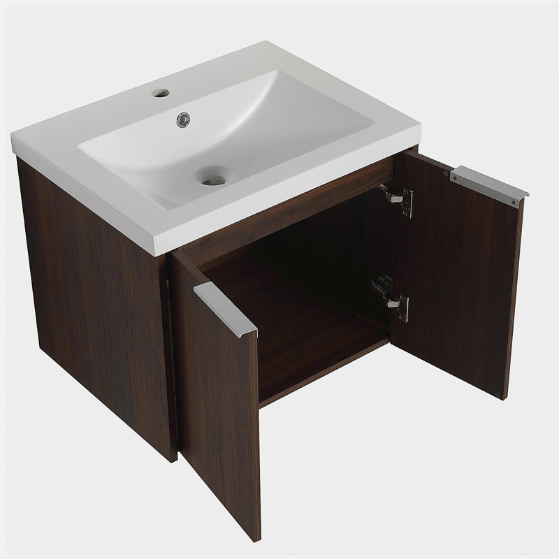 Armoire de salle de bain bol avec porte, installation flottante, 24 pouces pour petite salle de bain, 24 x 18
