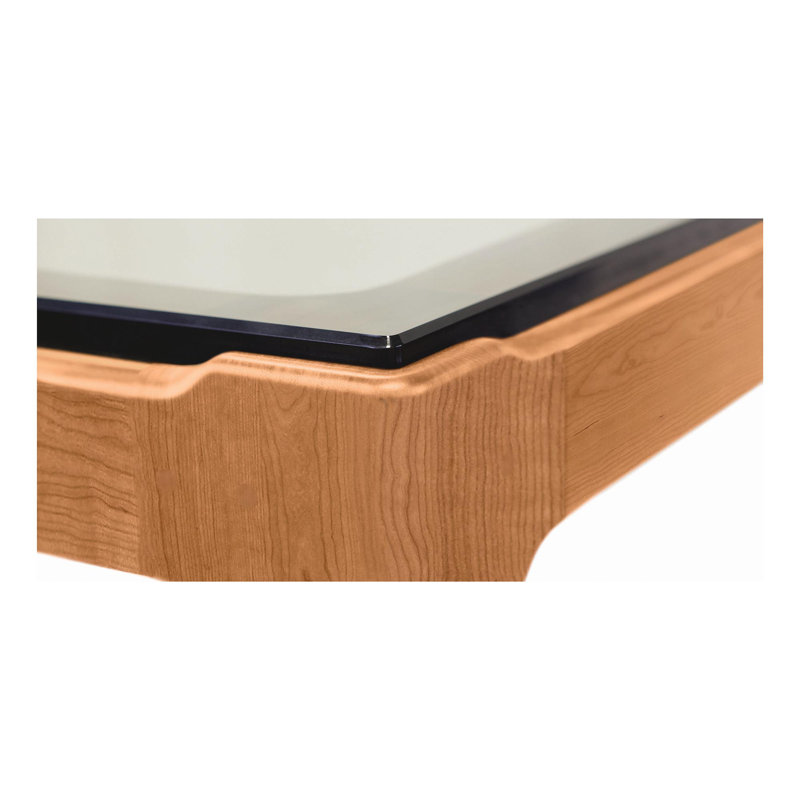 Lisse Dining - Glass Top Table, 29.5" H x 73" L x 43" W, Natural Cherry