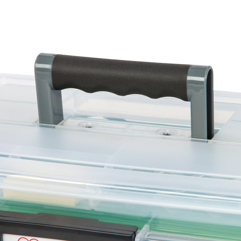 Clear Portable Weatherproof Letter-Size File Box with Organizer Lid