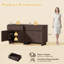 Meuble d'appoint Almaguer de 80 cm de large avec tiroir, 2 portes et tablette réglable (ensemble de 2), noyer brun-668687465-670870148
