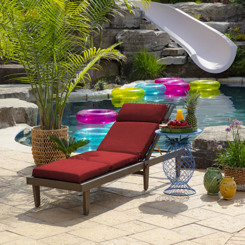 ARDEN Outdoor Chaise Lounge Cushion, Ruby, 2.5" H x 21" W x 42.5" D