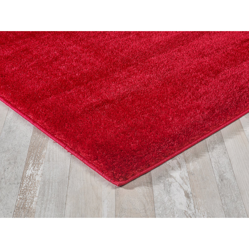 Haaken Solid Colour Shag Area Rug, Rectangle 60cm x 110cm