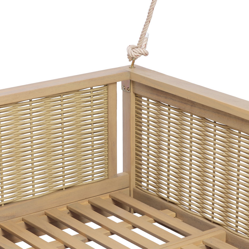 Balancelle avec cordes suspendues, Teck clair