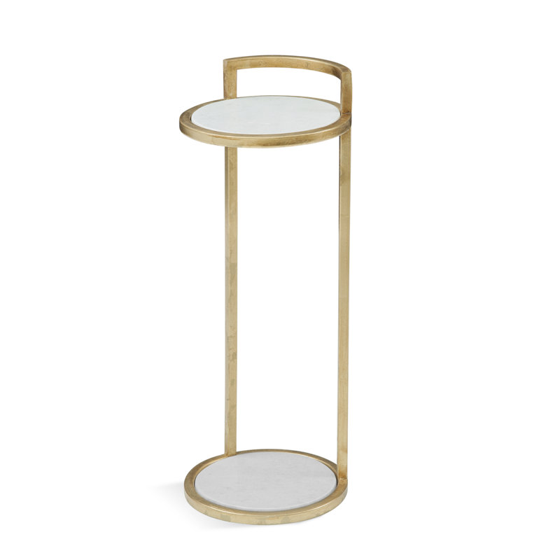 Surrey Marble Tray Top End Table, Gold