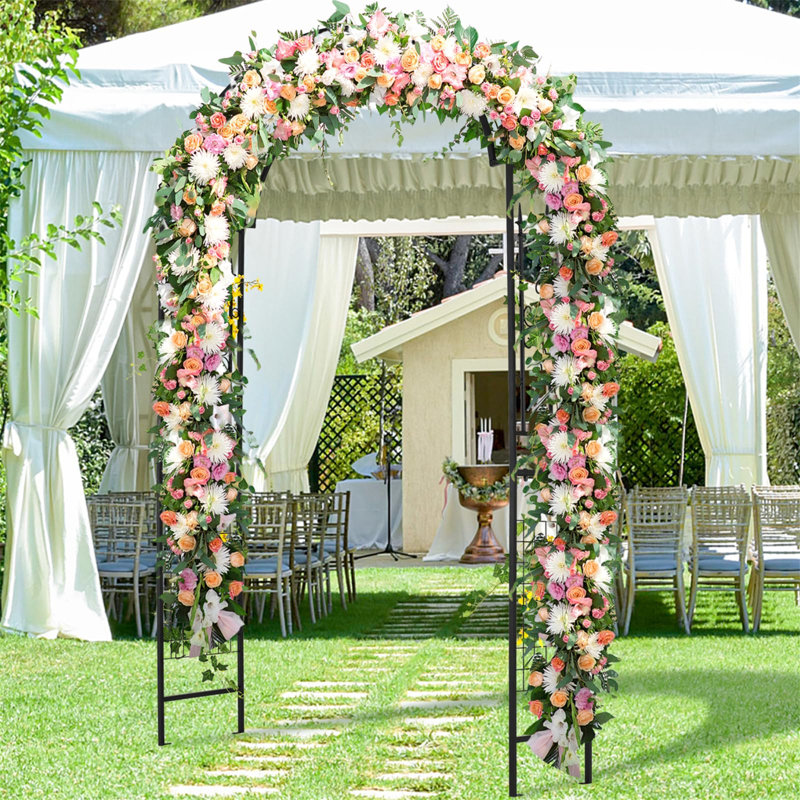 143cm W x 40cm D Metal Arbour in Black