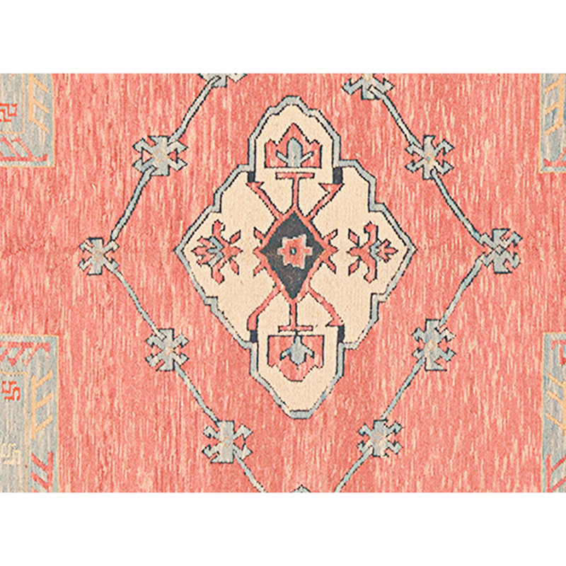 Hand Knotted Wool Area Rug in Red