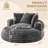 55.1" Oversized Bean Bag Chair for Adults, Round Faux Fur Lounge Chair with Compressed Foam Filling, Large Comfy Reading Chair for Bedroom & Living Room-1900930172-1900930169