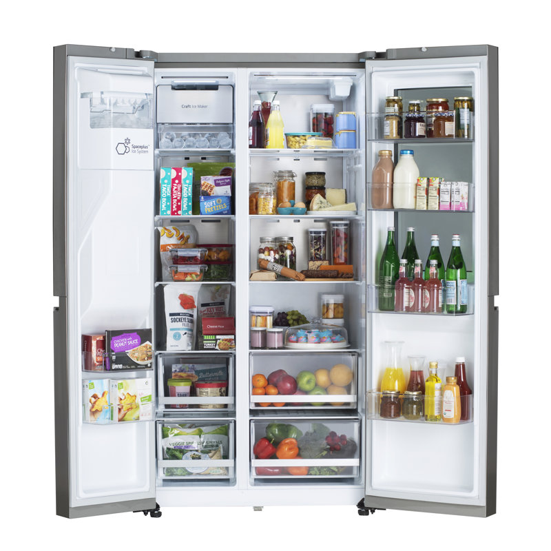 LG 27 cu. ft. Side by Side Smart Refrigerator w/ InstaView and Craft Ice, Stainless Steel
