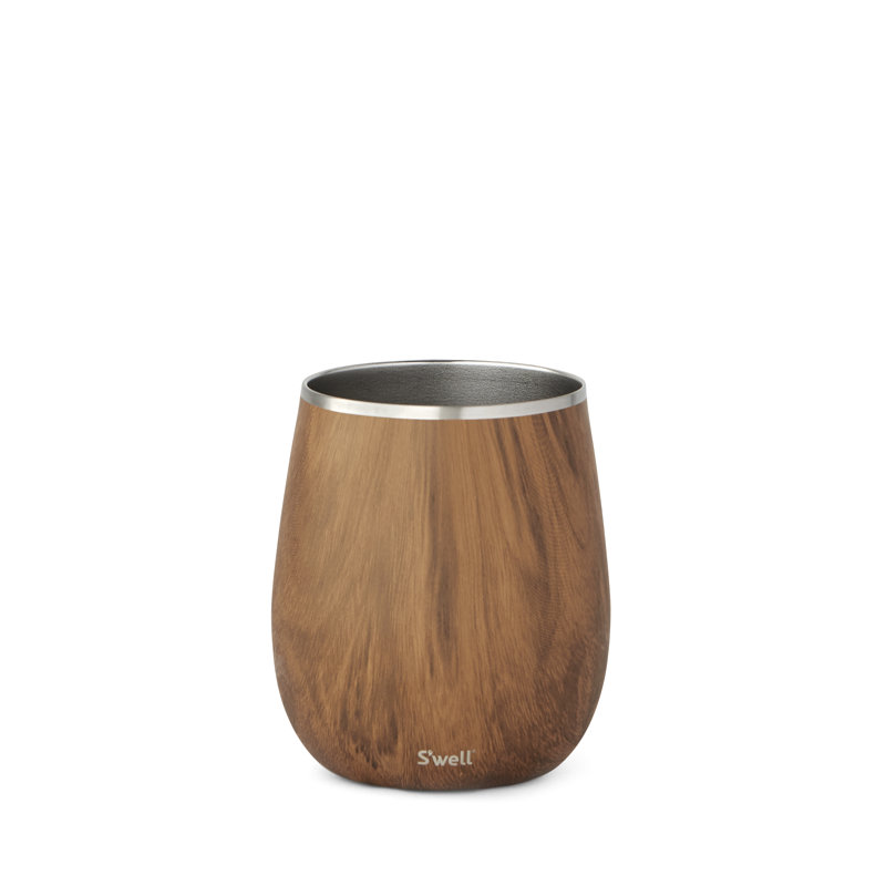 S'well Stainless Steel Wine Tumbler, 9-Ounce, Teakwood, Teakwood
