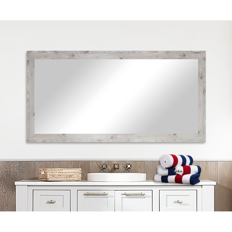 Hensel Wood Flat Wall Mirror, 51.5" H x 39" W