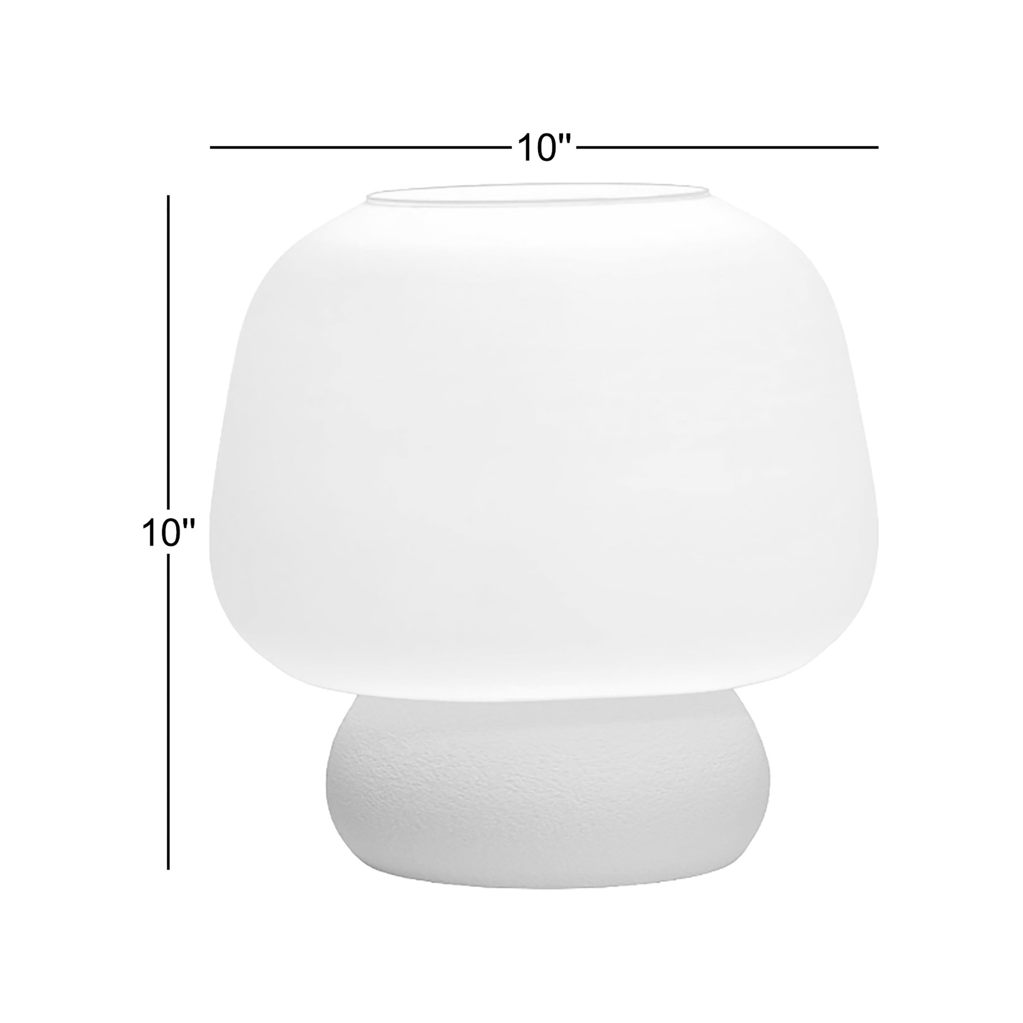 Mushroom 10" Modern Classic Plant-Based PLA 3D Printed Dimmable LED Table Lamp, Light Pink, Blue/White