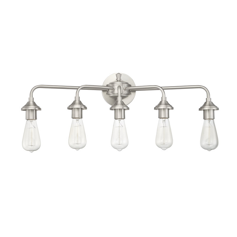 Éclairage pour meuble-lavabo 5 lumières Upney, Nickel poli brossé