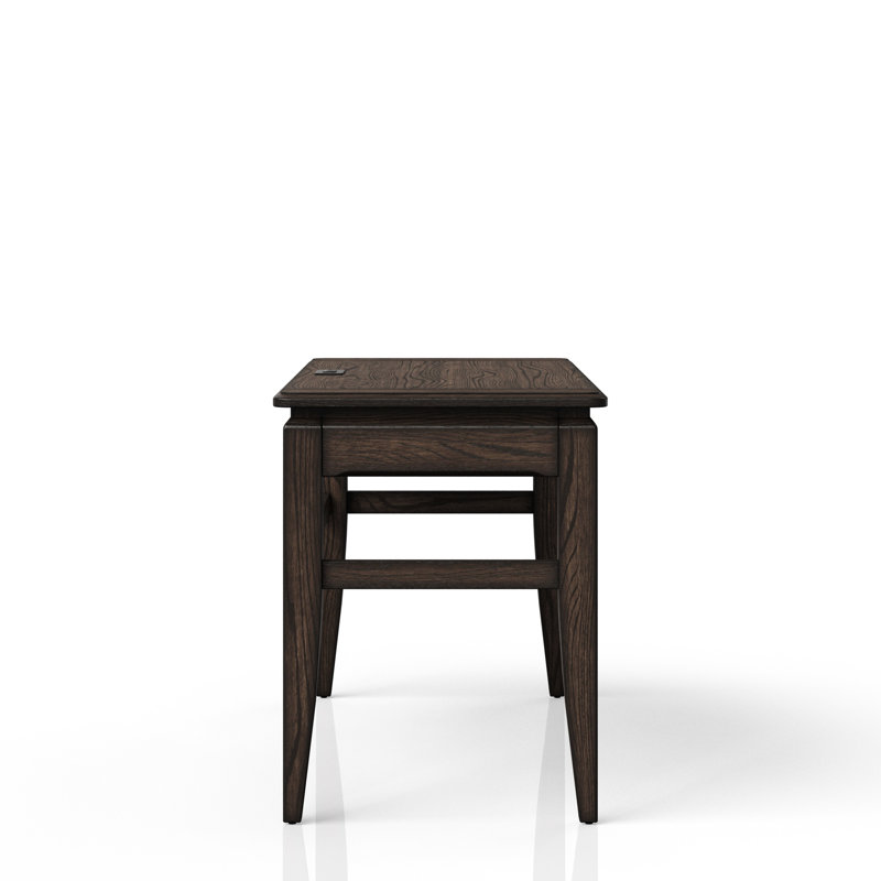 Bureau 50 po en chocolat à des fins d'écriture, tiroir de rangement, Power Ready, bois massif +, profondeur 24,21 po, largeur 48,86 po, hauteur 30,96 po, poids de 85,4 lb