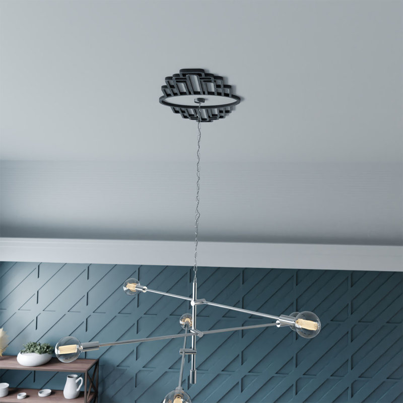 Médaillon de plafond en PVC Elizabeth, H 10 po x l 20 po x P 0,5 po, Argent antique