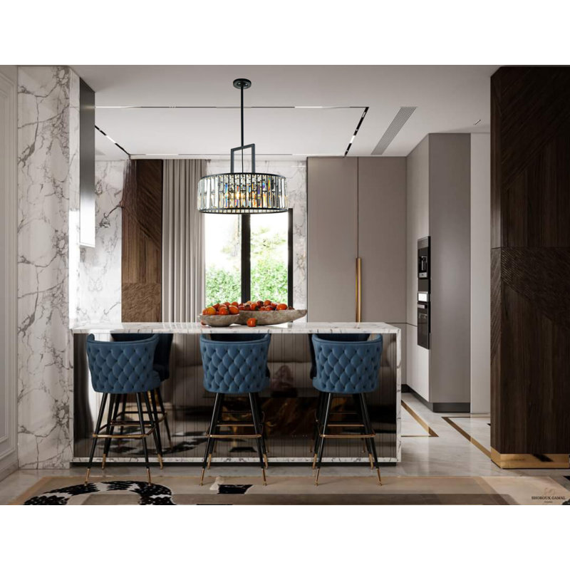 Lustre à 5 lumières avec accents de cristal