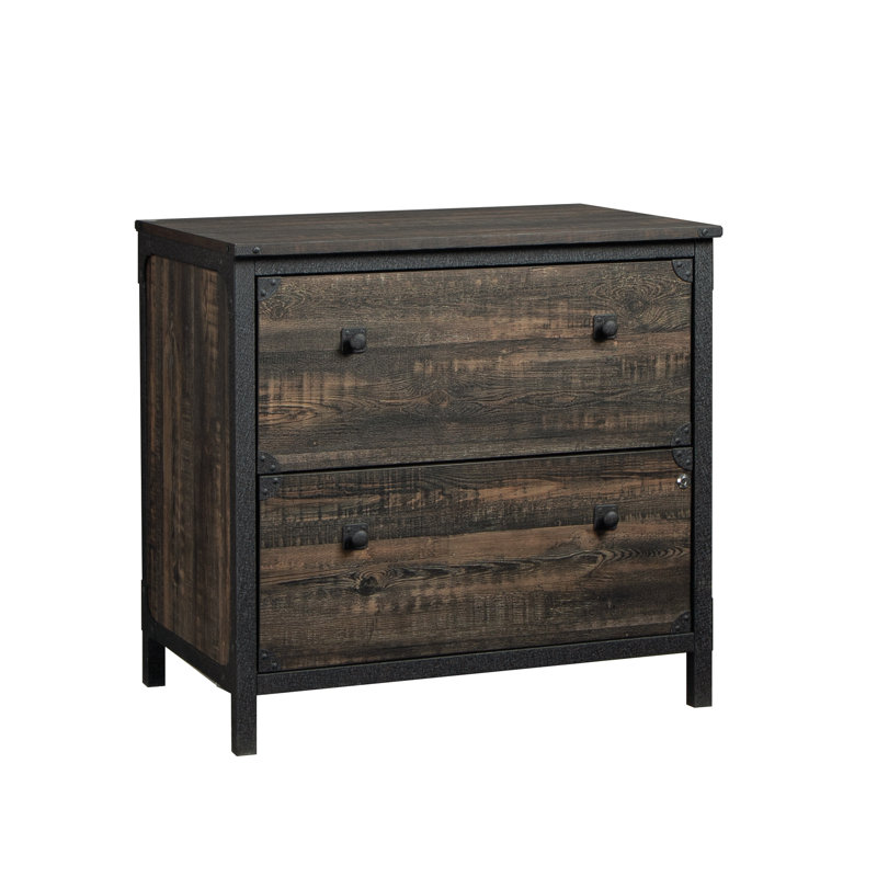 Wood Lateral File With Rustic Style, Brown
