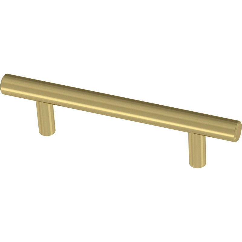 Satin Gold Modern Brass Bar Cabinet Pulls with Mounting Hardware