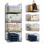 Organisateur de placards empilables et bacs de rangement, ensemble de 4 tablettes pliantes pour garde-robe de garde-robe