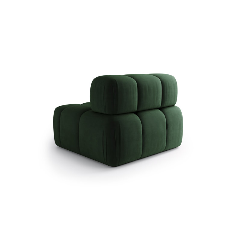 1 Seater Velvet Sectional, Green Velvet