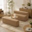 Ensemble de canapé-lit modulaire 60 po, sièges et bancs indépendants doubles, convertible en canapé-lit, sans assemblage, tissu en velours côtelé ondulé