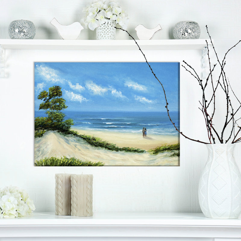 Couple at the Beach - Reproduction de photo sur toile tendue, H 20 po x l 20 po x P 1 po