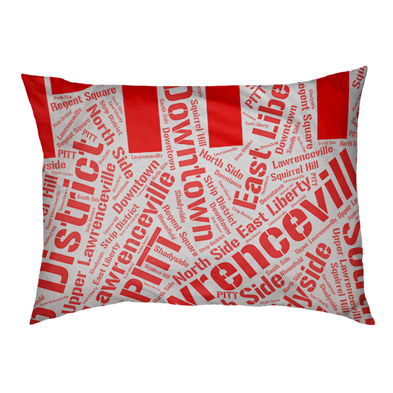 Coussin de chien « districts », Rouge, Grand (l 40 po x P 30 po x H 14 po), Pittsburgh