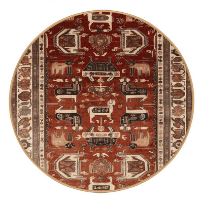 Machine Washable Persian Brown Area Rug