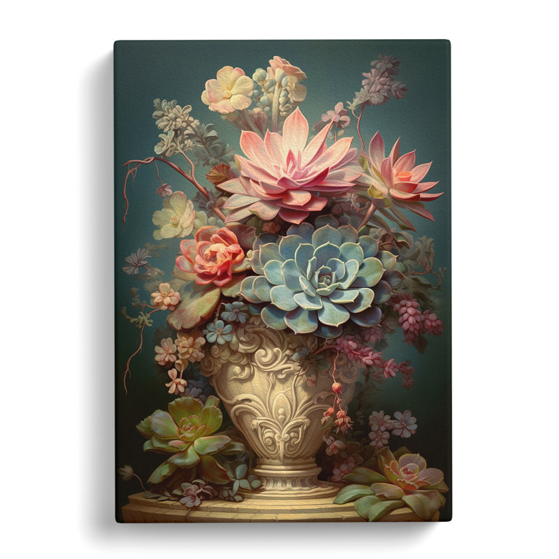 Succulent Victorian - Wrapped Canvas, 76cm H x 50cm W x 3cm D