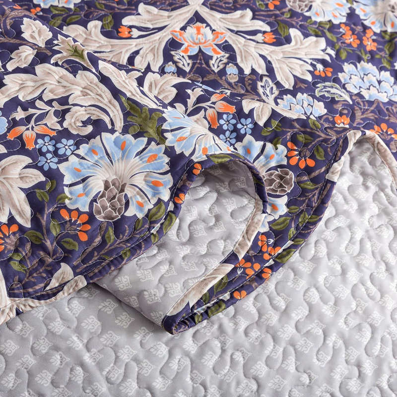 Ensemble de courtepointe 3 pièces HoneiLife Weaving Dreams, Navy, King