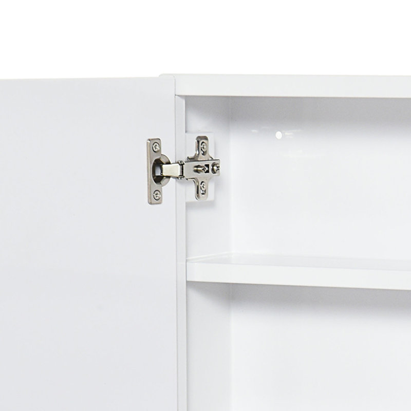 Armoire de salle de bain avec miroir, armoire à pharmacie, rangement mural avec portes doubles, armoire d'entrée