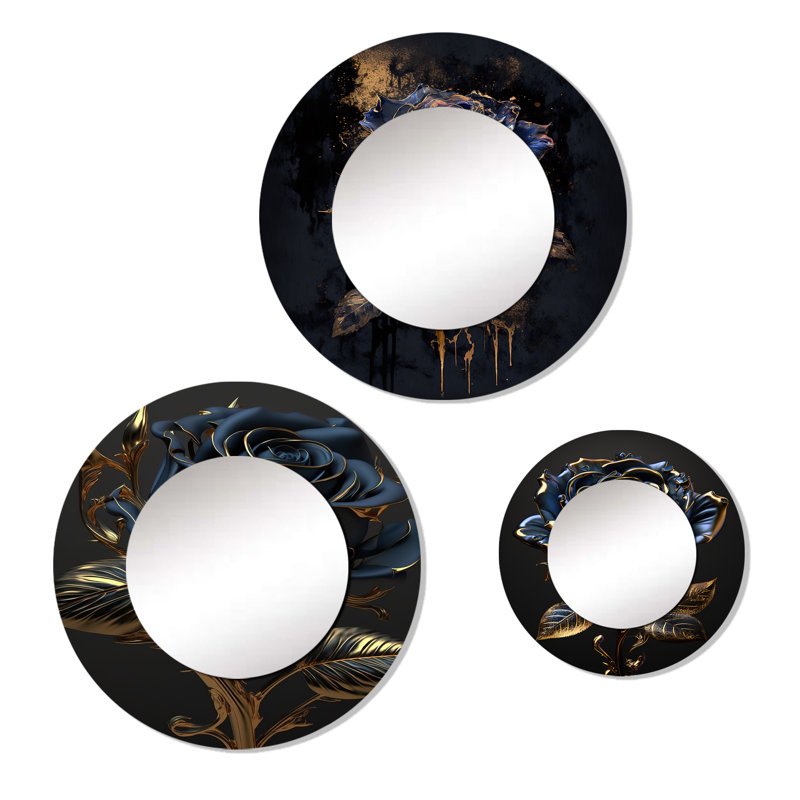Ensemble de 3 miroirs en aluminium Elisandra