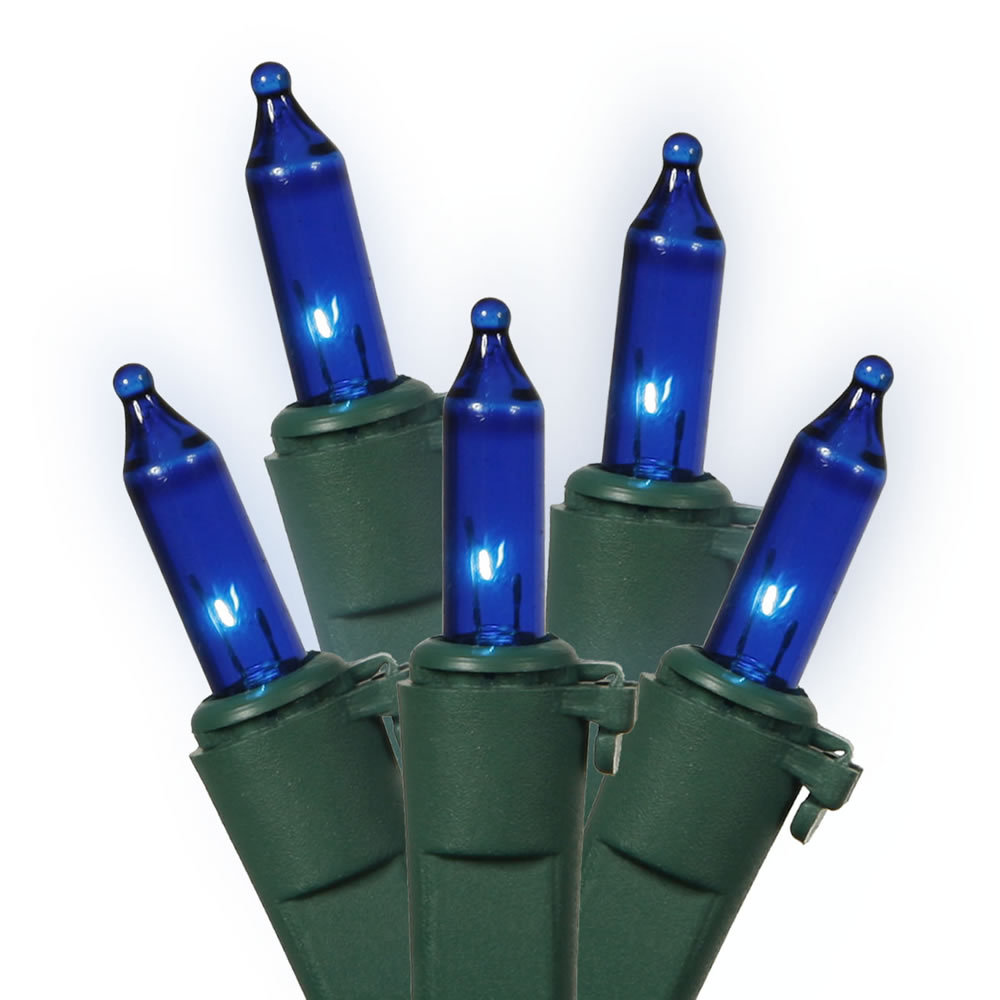 Mini Christmas String Lights, Blue, 23' L