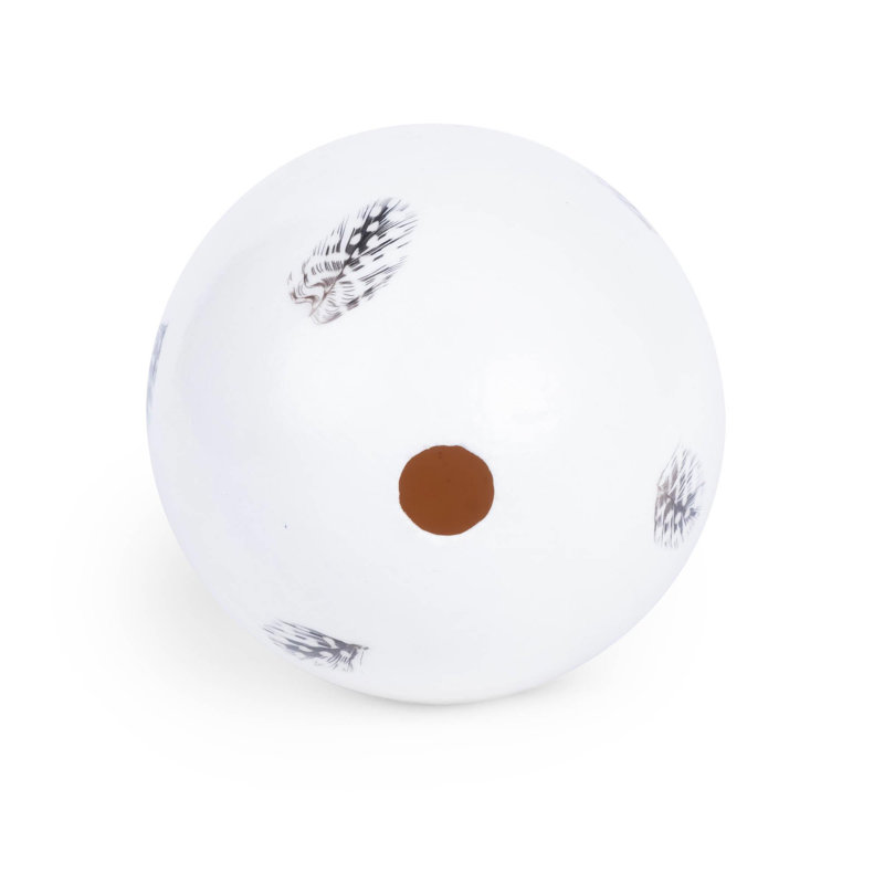Painted Ostrich Egg Sculpture, White