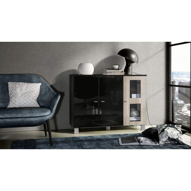 Mccombs 107cm Sideboard, Without LED, Black