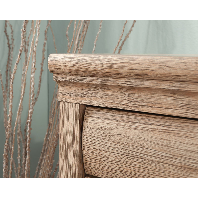 Brushed Oak Adjustable Library Cabinet with Glass Doors