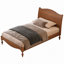 Structure de lit double en bois avec tête de lit, lit plateforme rétro, tête de lit arquée traditionnelle et pied de lit, grand rangement sous le lit, aucun sommier requis, assemblage facile-290791881