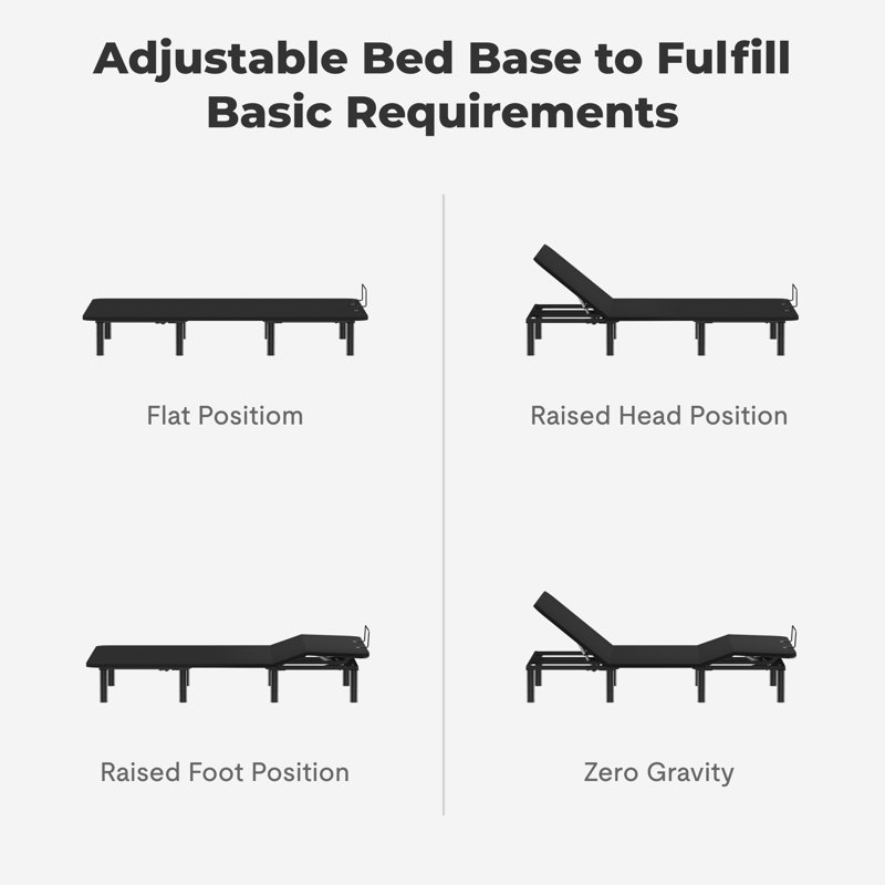 Boltz Zero Gravity Adjustable Bed with Wireless Remote, Queen