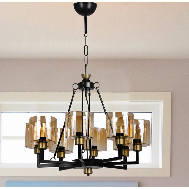Wheelright 8 - Light Shaded Chandelier