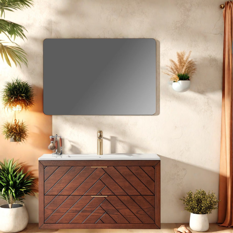 Meuble-lavabo moderne (avec meuble-lavabo et lavabo) avec rangement