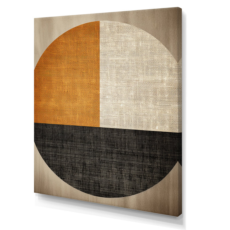 Orange and black geometric breeze shapes - Abstract Collages Wall Art, Wrapped Canvas, 32" H x 16" W x 1" D